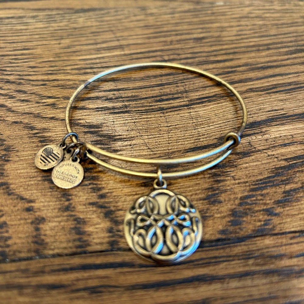 Alex and Ani “Path of Life” Gold Charm Bangle Bracelet
